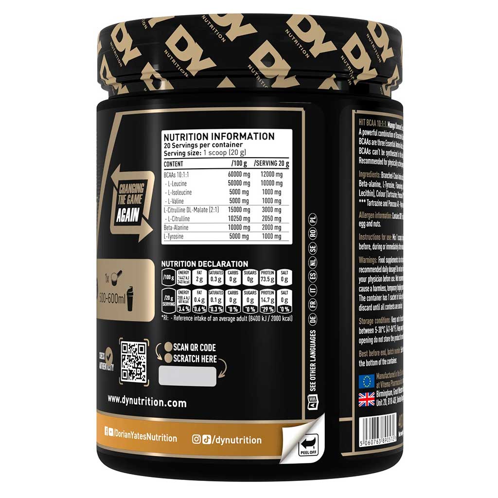 DY Nutrition HIT BCAA 10:1:1