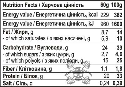 Progress Protein bar 60г sostav